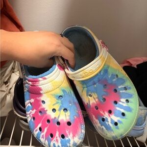 Colorful Tie-Dye crocs